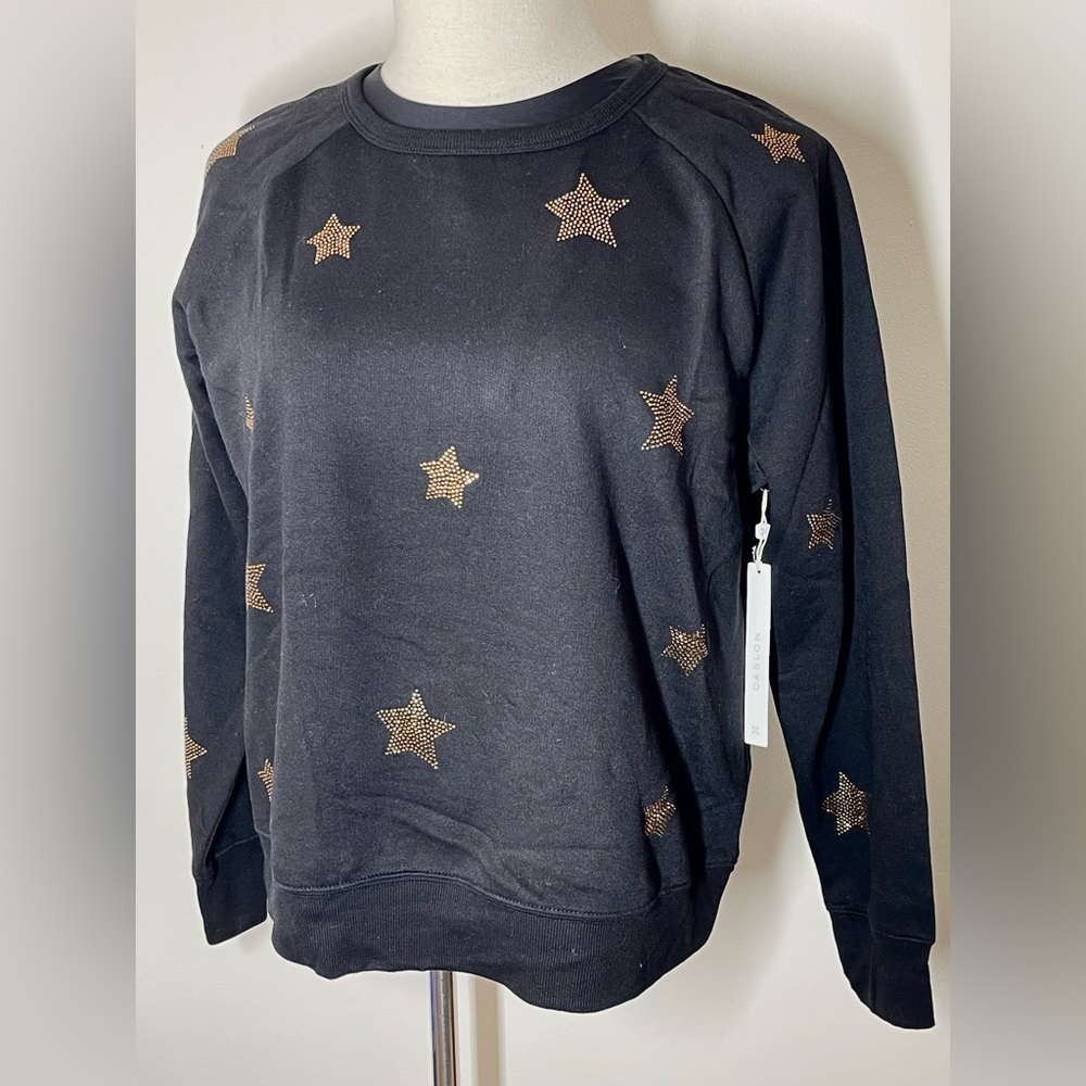 Caslon | Embellished Star Sweatshirt | Copper & Black |
Women’s L
